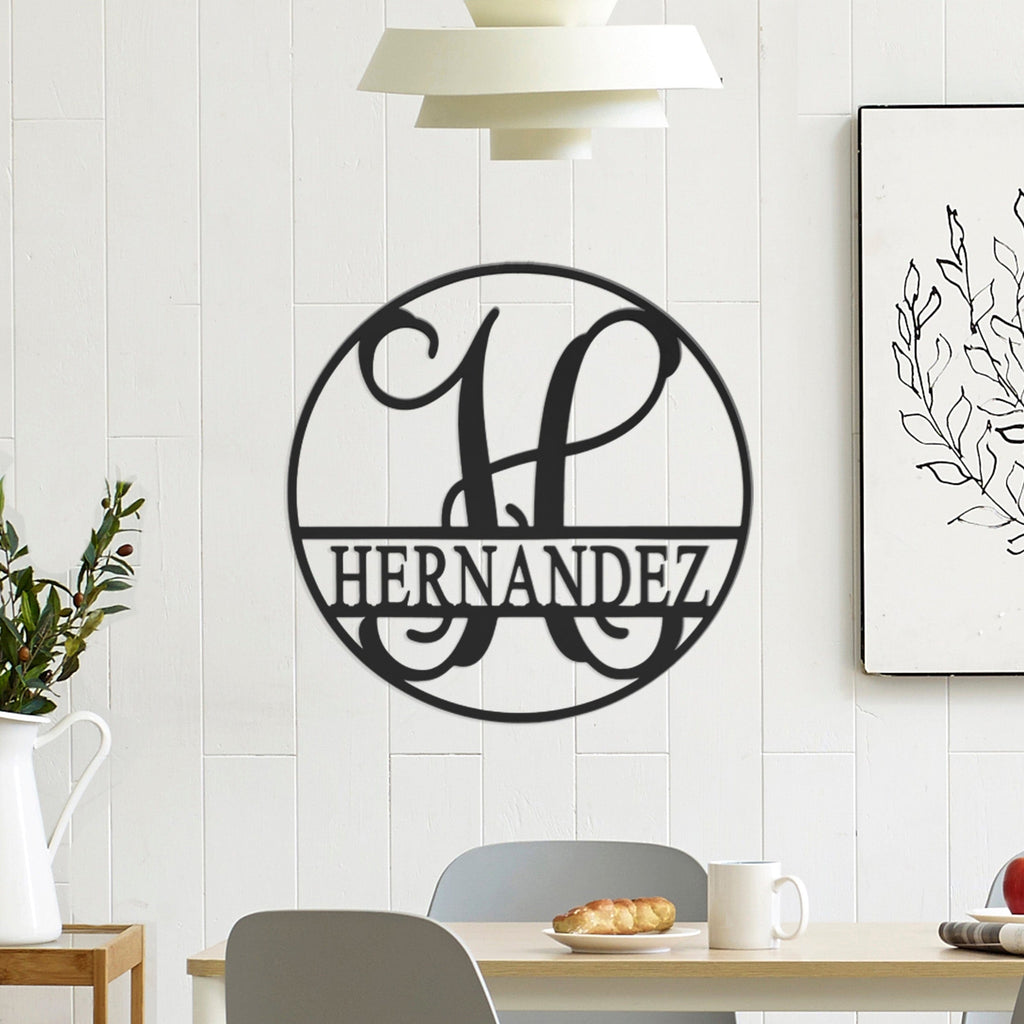 [COL] Circle Monogram With Name -  Monogram Last Name Signs for Home