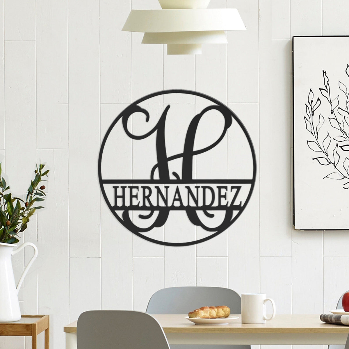 [COL] Circle Monogram With Name -  Monogram Last Name Signs for Home