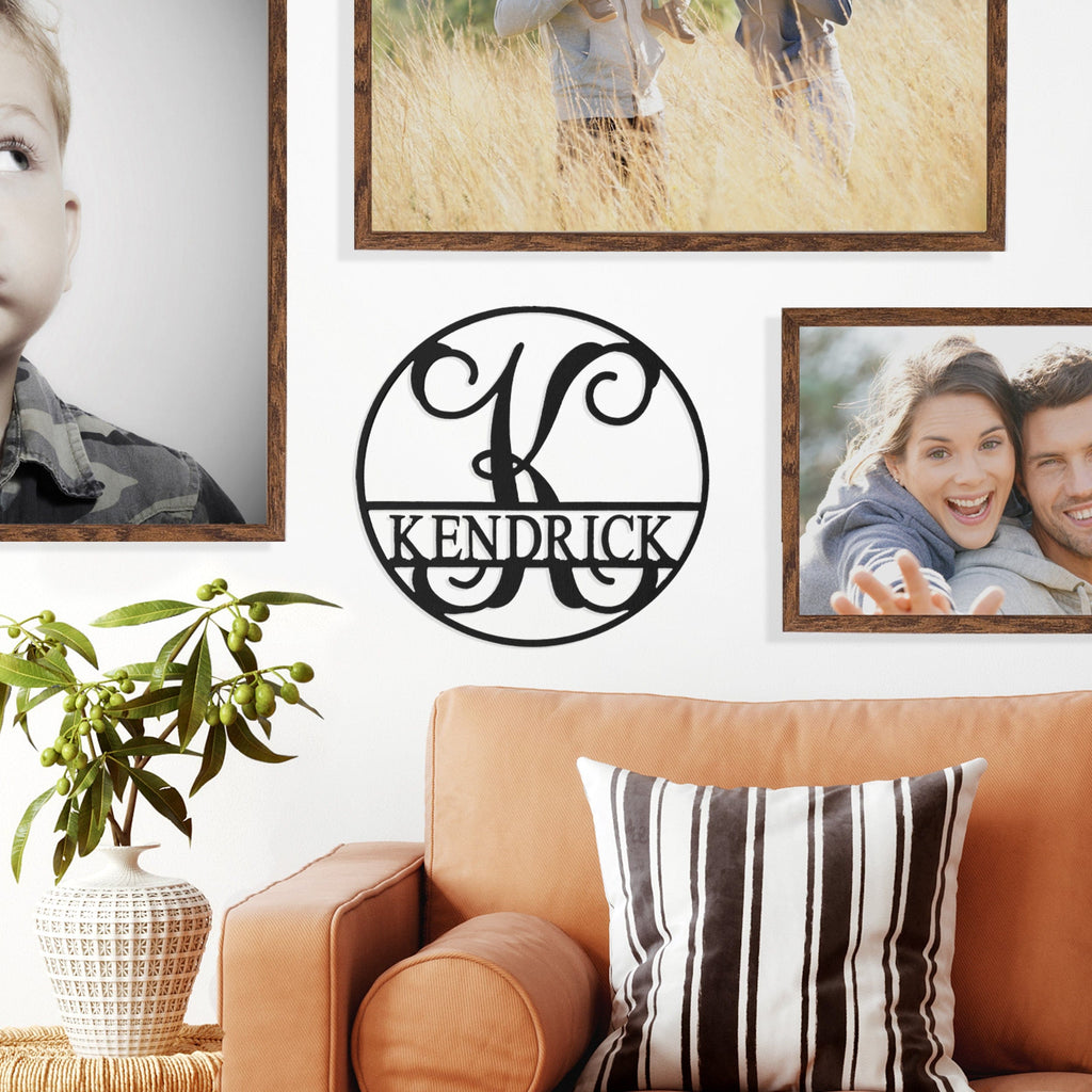 [COL] Circle Monogram With Name -  Monogram Last Name Signs for Home