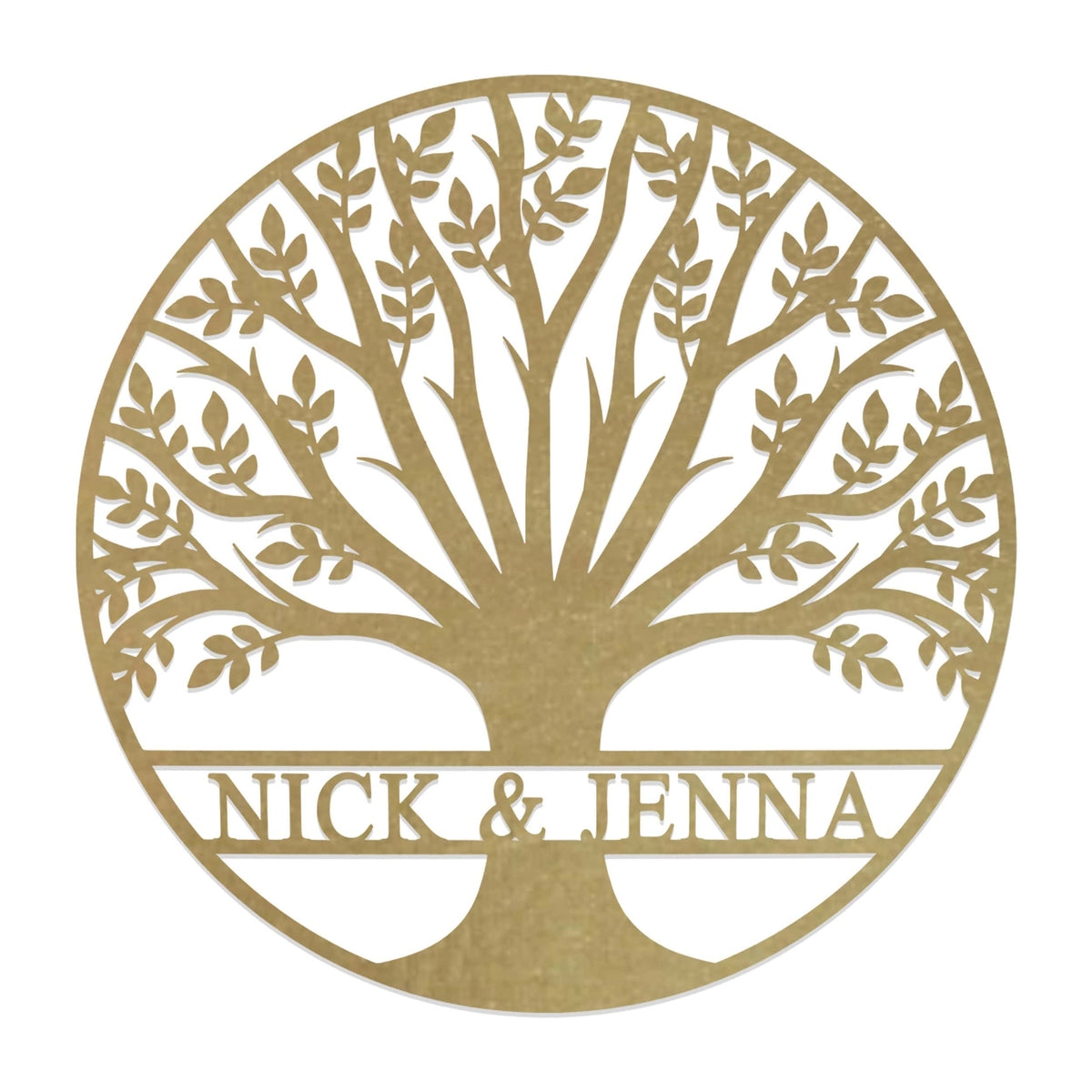 [COL] Tree of Life Personalized Family Tree Metal Sign with Hearts – Custom Name & Date – Large Laser Cut Steel Wall Art
