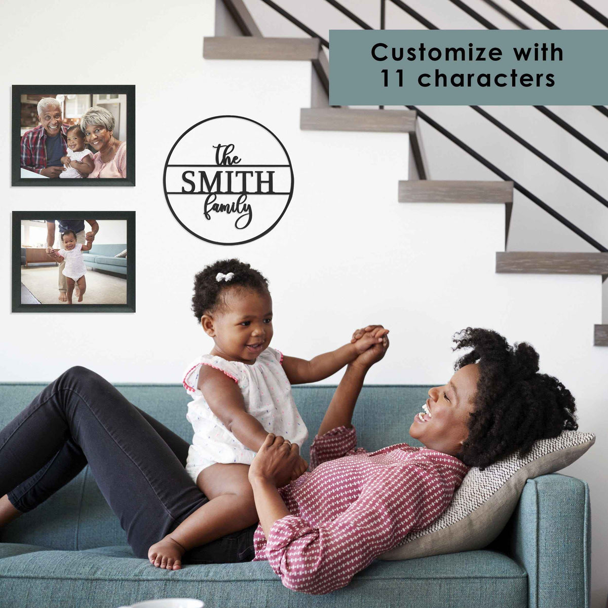 [COL] Chandler Family Sign - 4 Sizes - Personalized Circle Family Name Sign