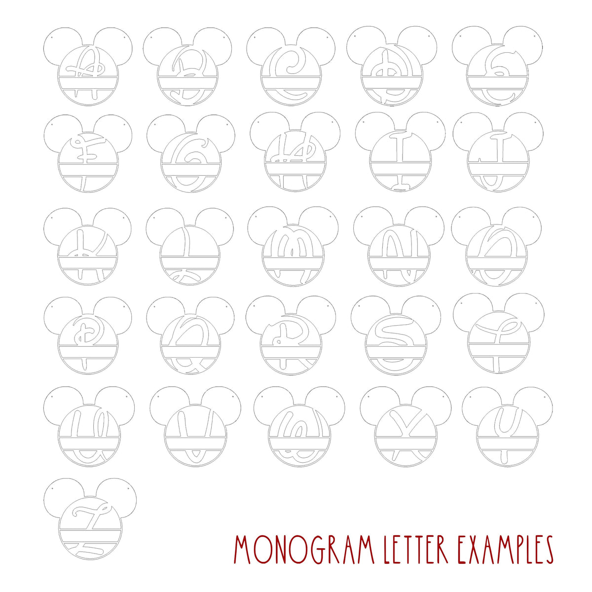 [COL] Mouse Ears and Castle Monogram - Personalized Name Sign For Kids Room