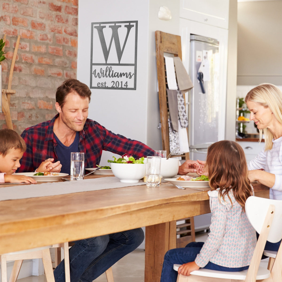 [COL] Weston Name and Date Monogram - 2 Sizes - Custom Metal Rectangle Monogram with Name and Date Sign