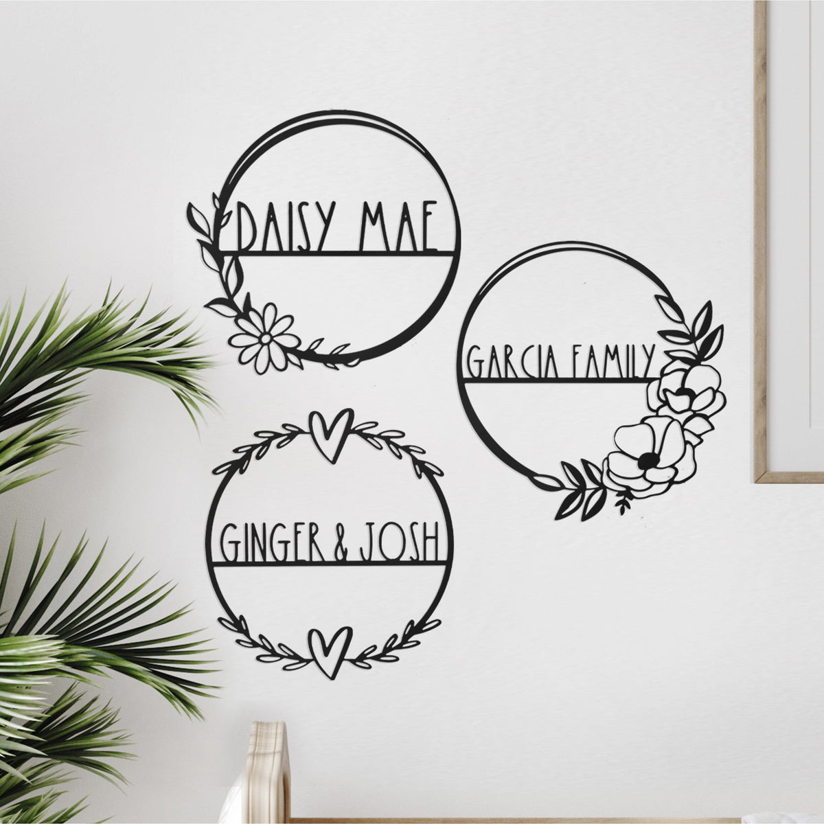 [COL] Flower Shop Collection - Personalized Family Custom Name Wall Sign for Wreath