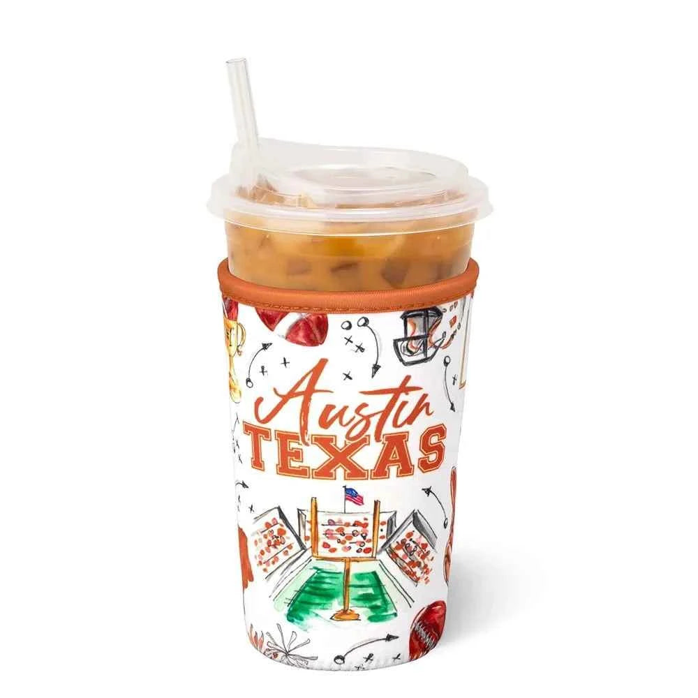 Swig TAILGATES IN AUSTIIN Medium Iced Cup Coolie