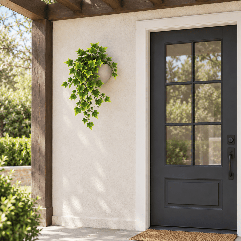 Two Tone Bright Tipped Ivy Artificial Hanging Bush 31in – UV Resistant