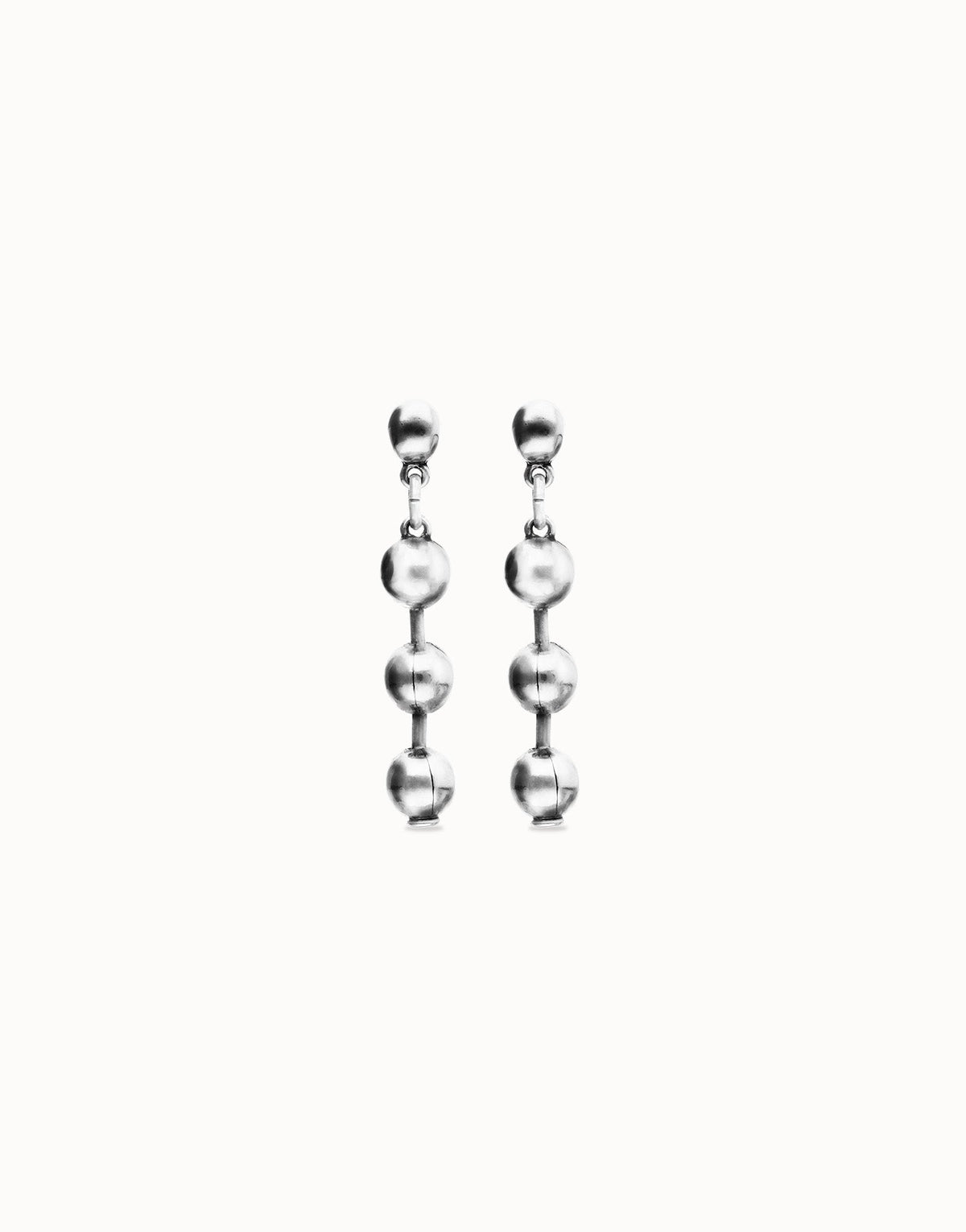 Uno De 50 Bead drop earrings Silver