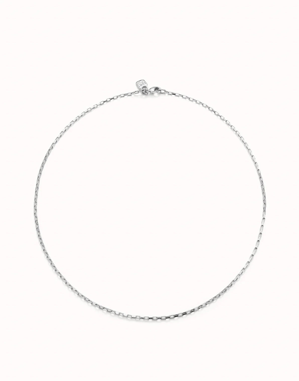 Uno De 50 Short link chain charm necklace Silver