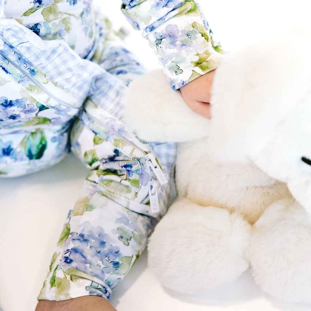 Charleston Hydrangea Bamboo Ruffle Convertible Footie