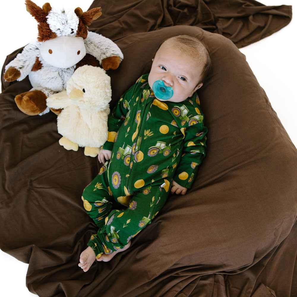 Braxton Tractors Bamboo Convertible Footie