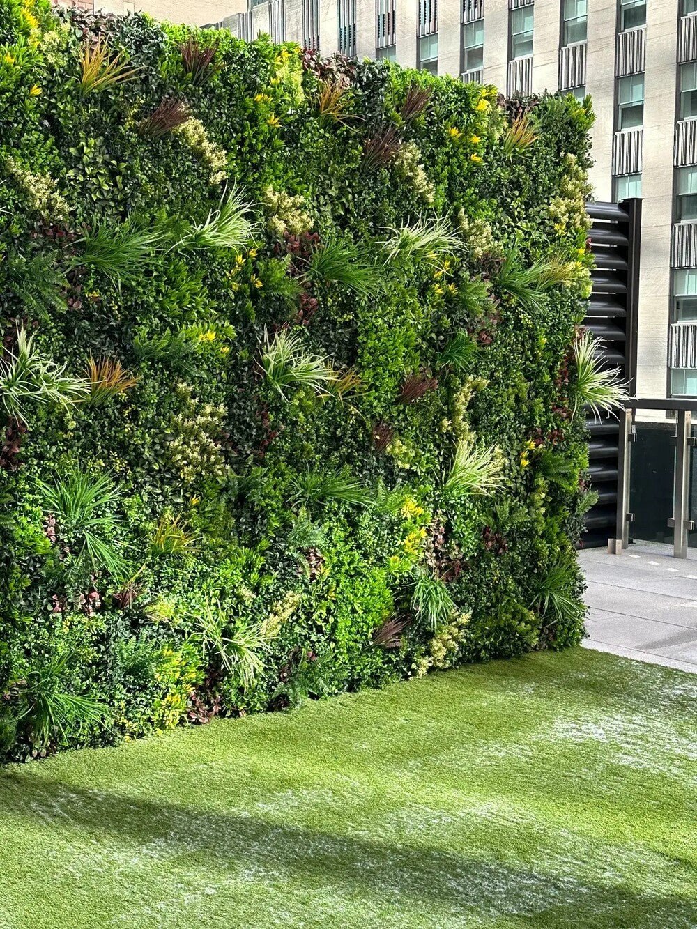Evergreen Triptych Artificial Vertical Garden Green Wall Panel Set of 3 Seamless Panels 33 SQ FT – UV Resistant – Commercial Grade