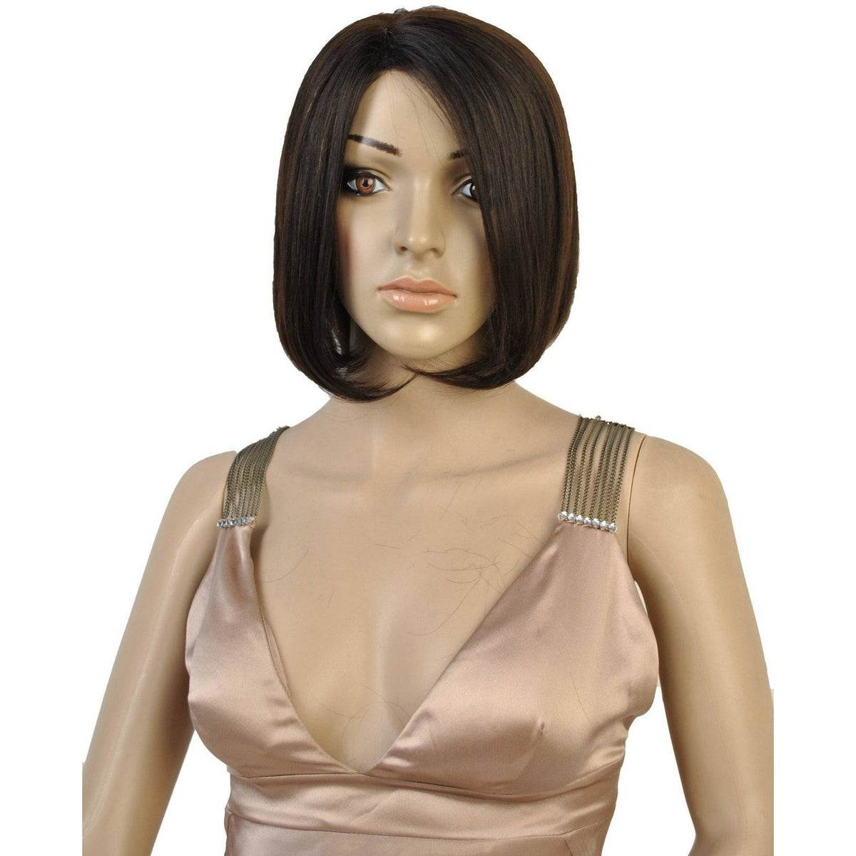 VIP Extensions Majestic Dark Brown Straight Bob Virgin Human Hair Full Lace Wig