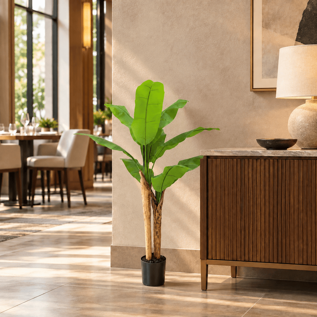 Wide Leaf Banana Artificial Tree 47.2in